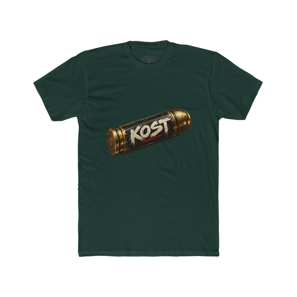 Bullet Logo T‑Shirt — "KOST" Vintage Brass Bullet Graphic