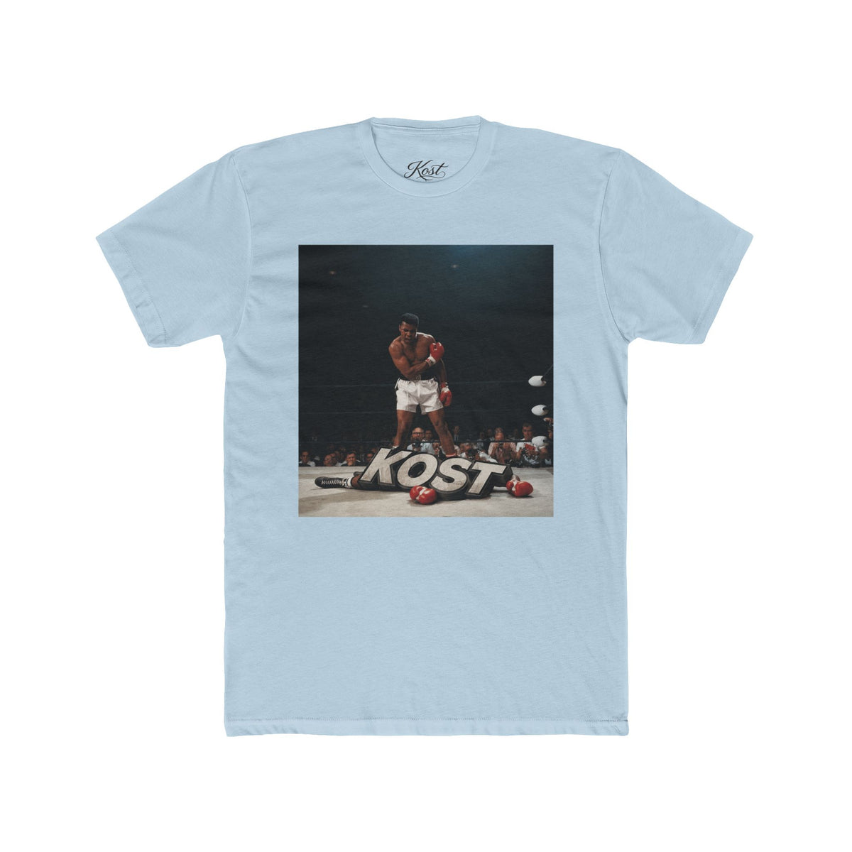 Boxing Champion Photo Tee — "KOST" Graphic Cotton T-Shirt