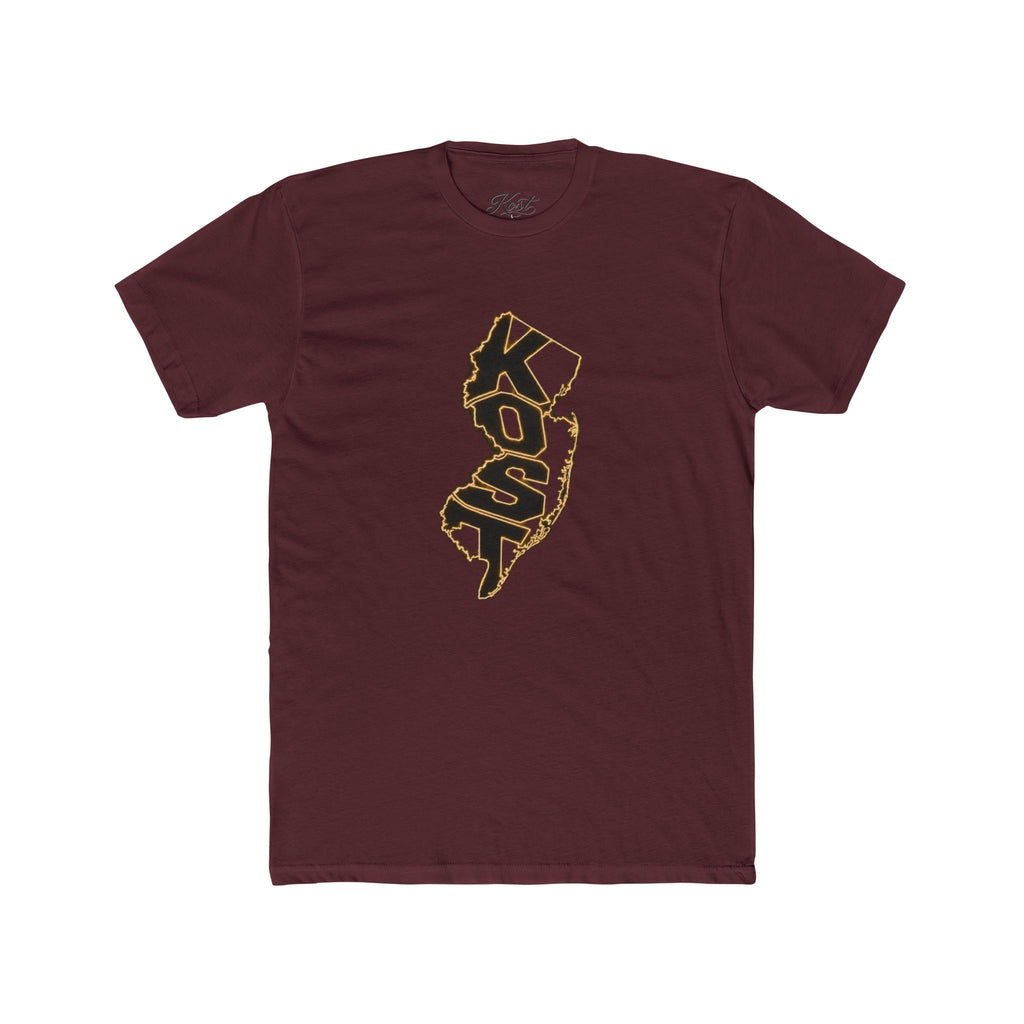 New Jersey KOSO State Outline Tee — Vintage Gold Script Jersey T-Shirt