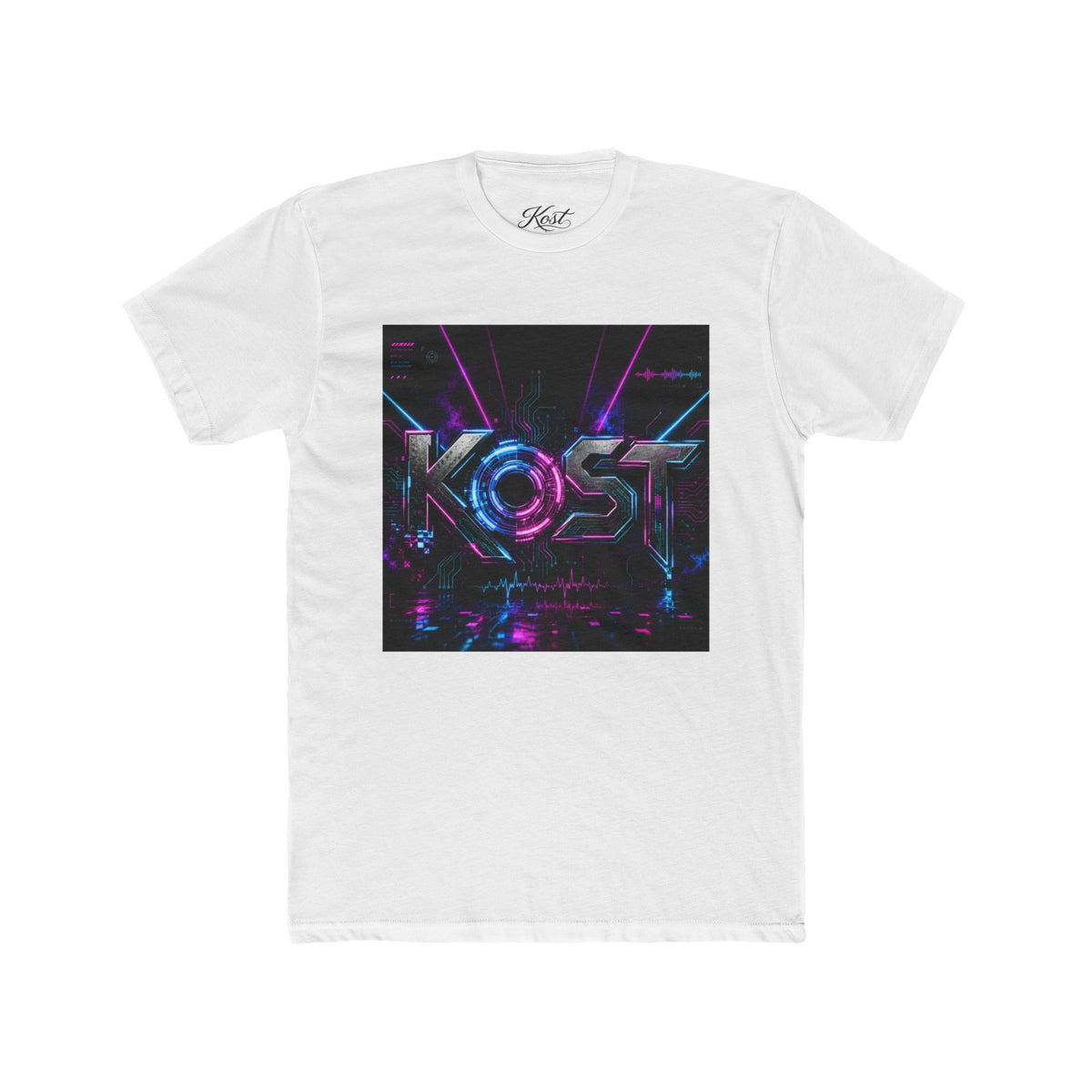 KOSY Neon Geometric Graphic T-Shirt