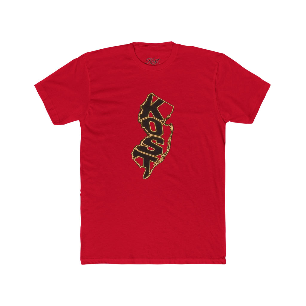 New Jersey KOSO State Outline Tee — Vintage Gold Script Jersey T-Shirt