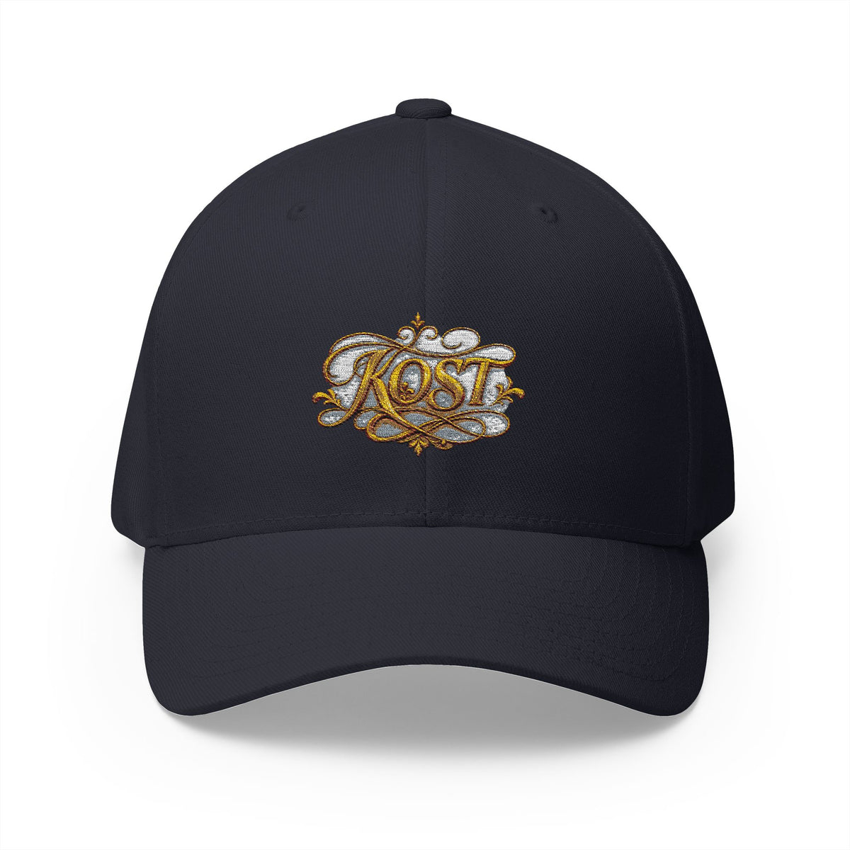 Embroidered 'Kost' Baroque Gold Logo Cap — Structured Closed-Back Hat