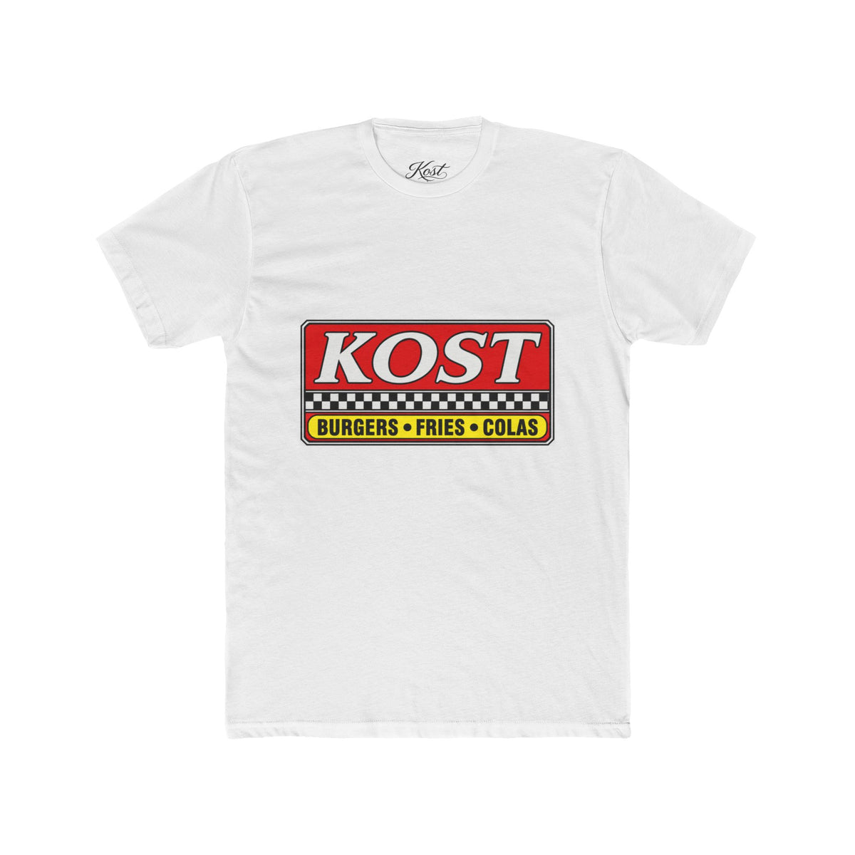 KOST Burgers • Fries • Colas Tee — Retro Diner Logo T-Shirt