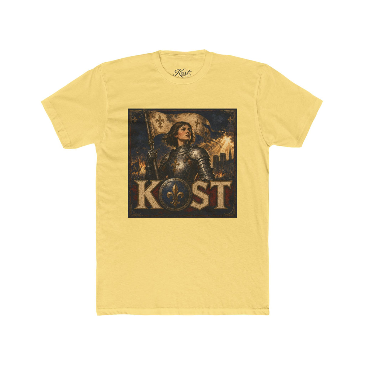 Medieval Knight Graphic Tee — 'KOST' Armor Art Shirt