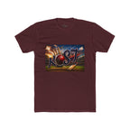 Rost Cityscape Crew Tee — Retro Neon Script Graphic T-Shirt