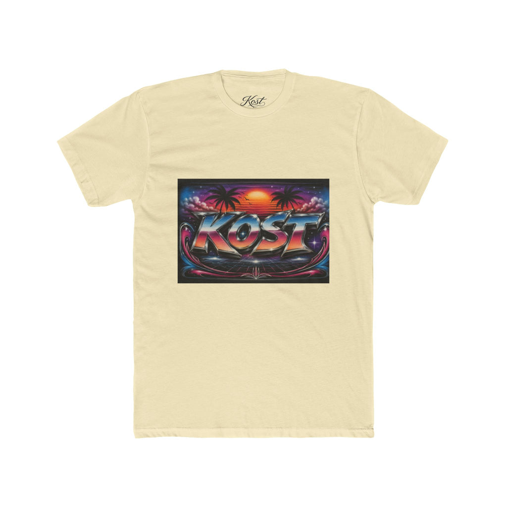 KOST Retro Sunset Tee — 80s Vaporwave Beach Graphic T-Shirt