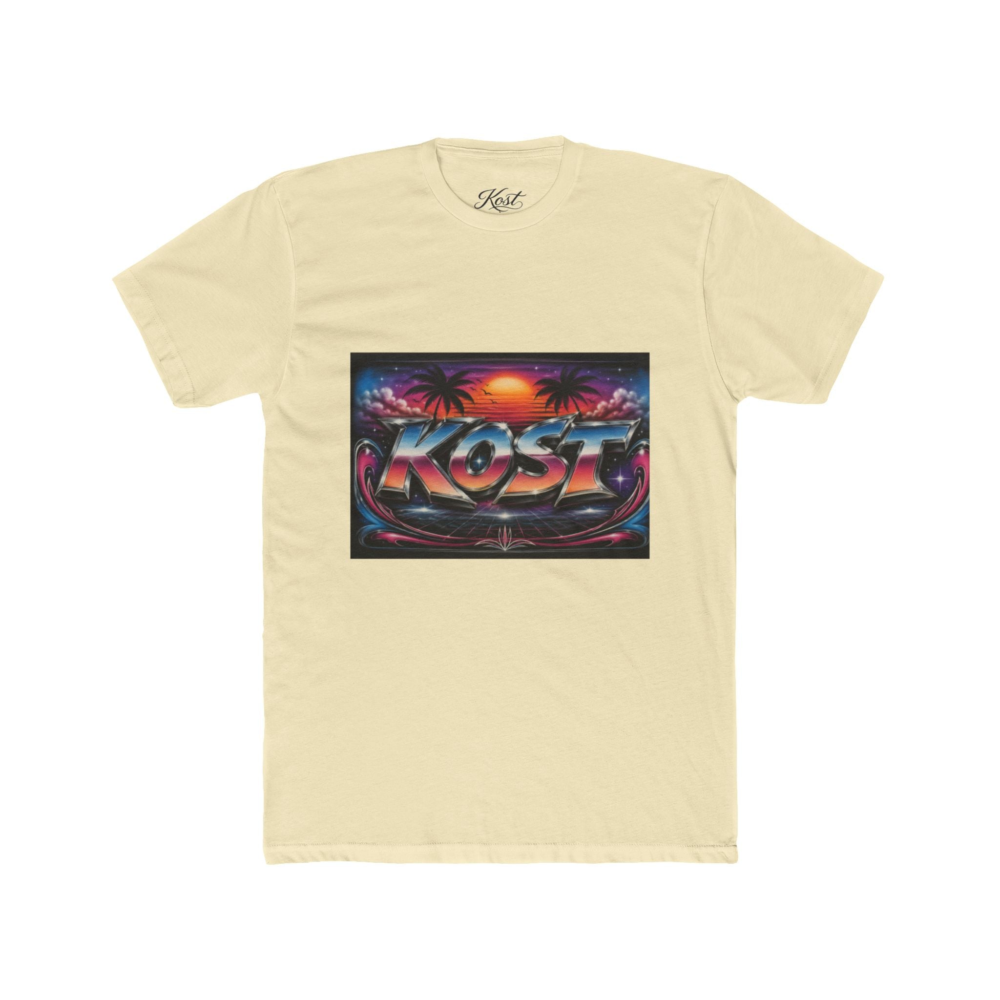KOST Retro Sunset Tee — 80s Vaporwave Beach Graphic T-Shirt