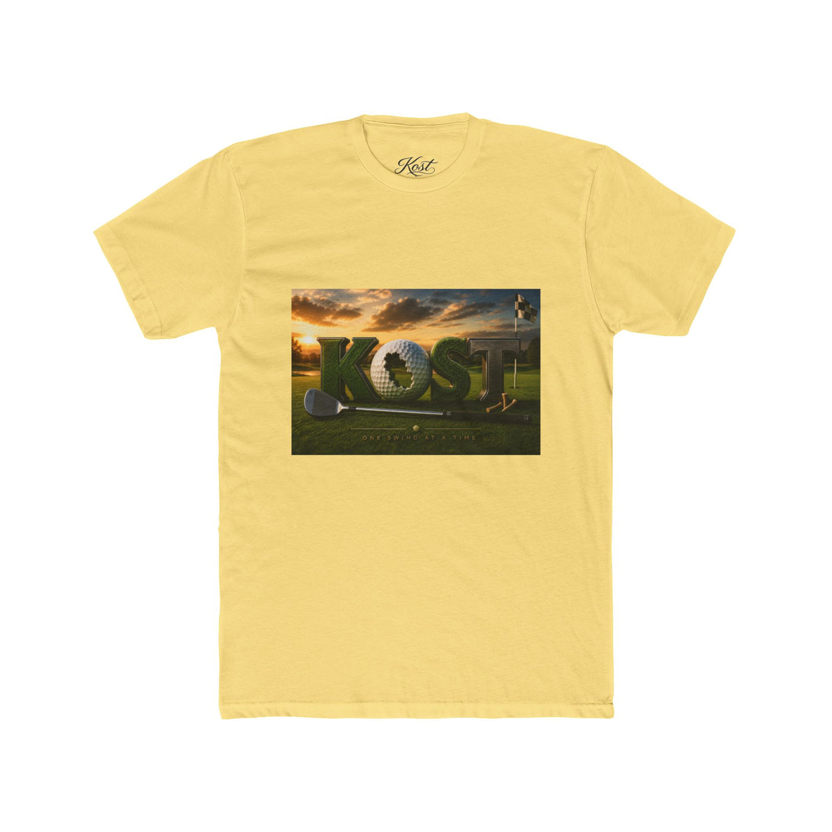 Golf Sunset Crew Tee – 'KOST' 3D Golf Design