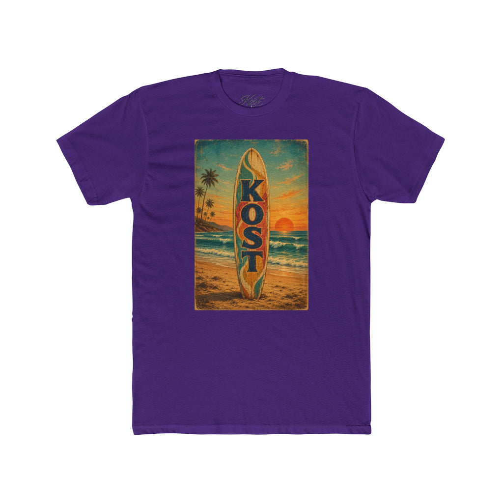 Surfboard Beach Tee – 'KOST' Vintage Sunset Surf Shirt