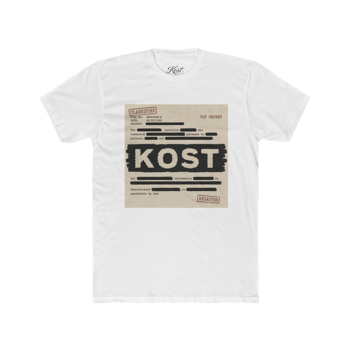 KOST Censored Records Tee — Vintage Dossier Graphic Cotton Shirt
