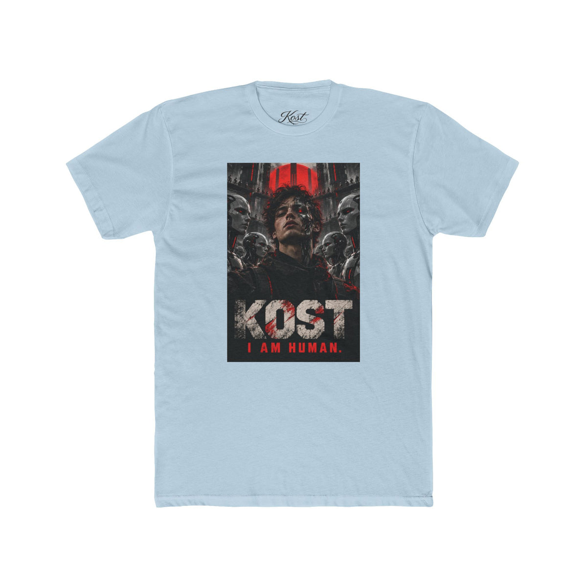 KOST "I Am Human" Graphic Tee — Dark Sci‑Fi Horror Movie Shirt