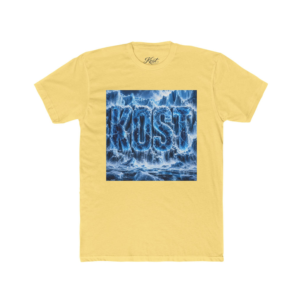 KOST Waterfall Graphic Tee — Blue Wave Texture Crew Shirt
