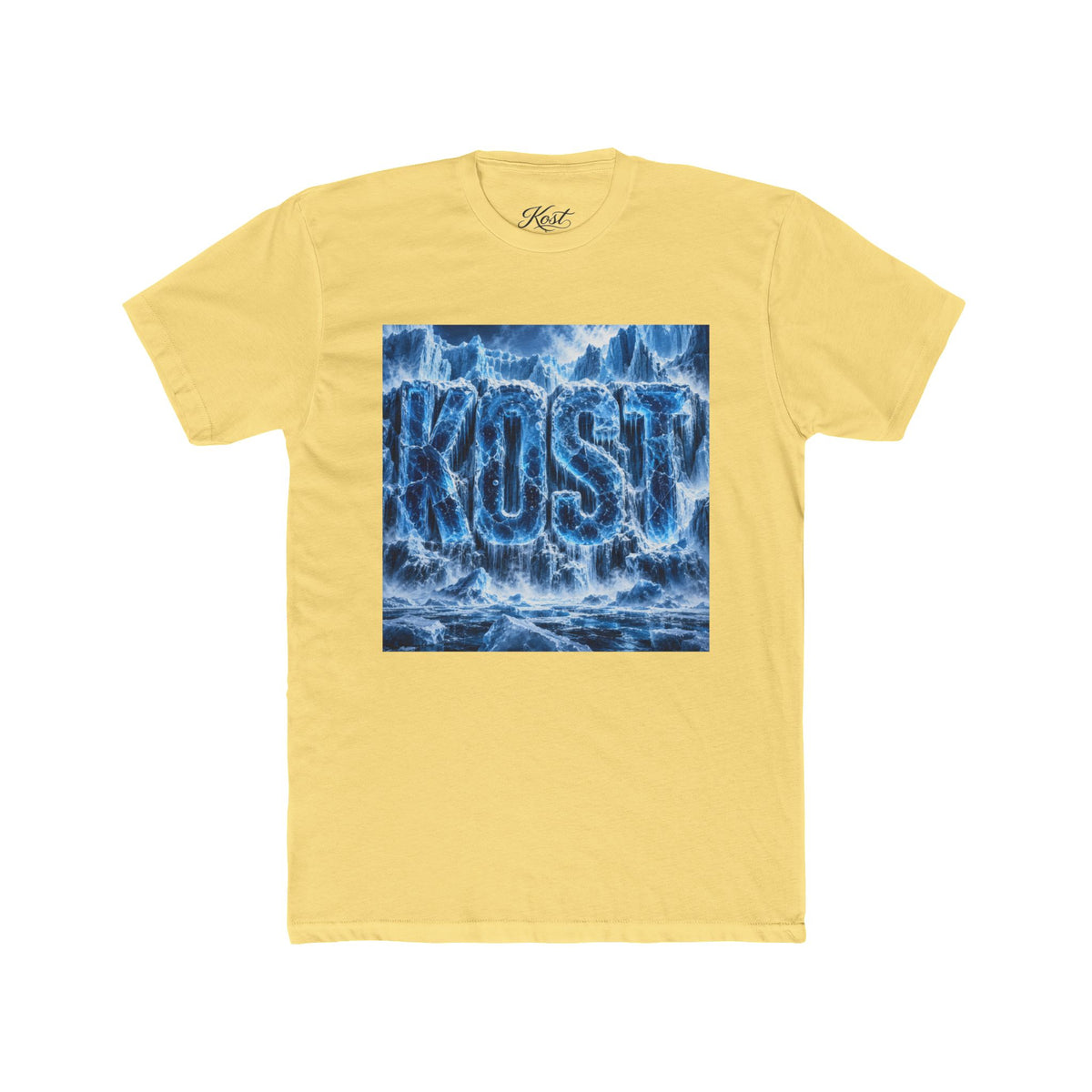 KOST Waterfall Graphic Tee — Blue Wave Texture Crew Shirt
