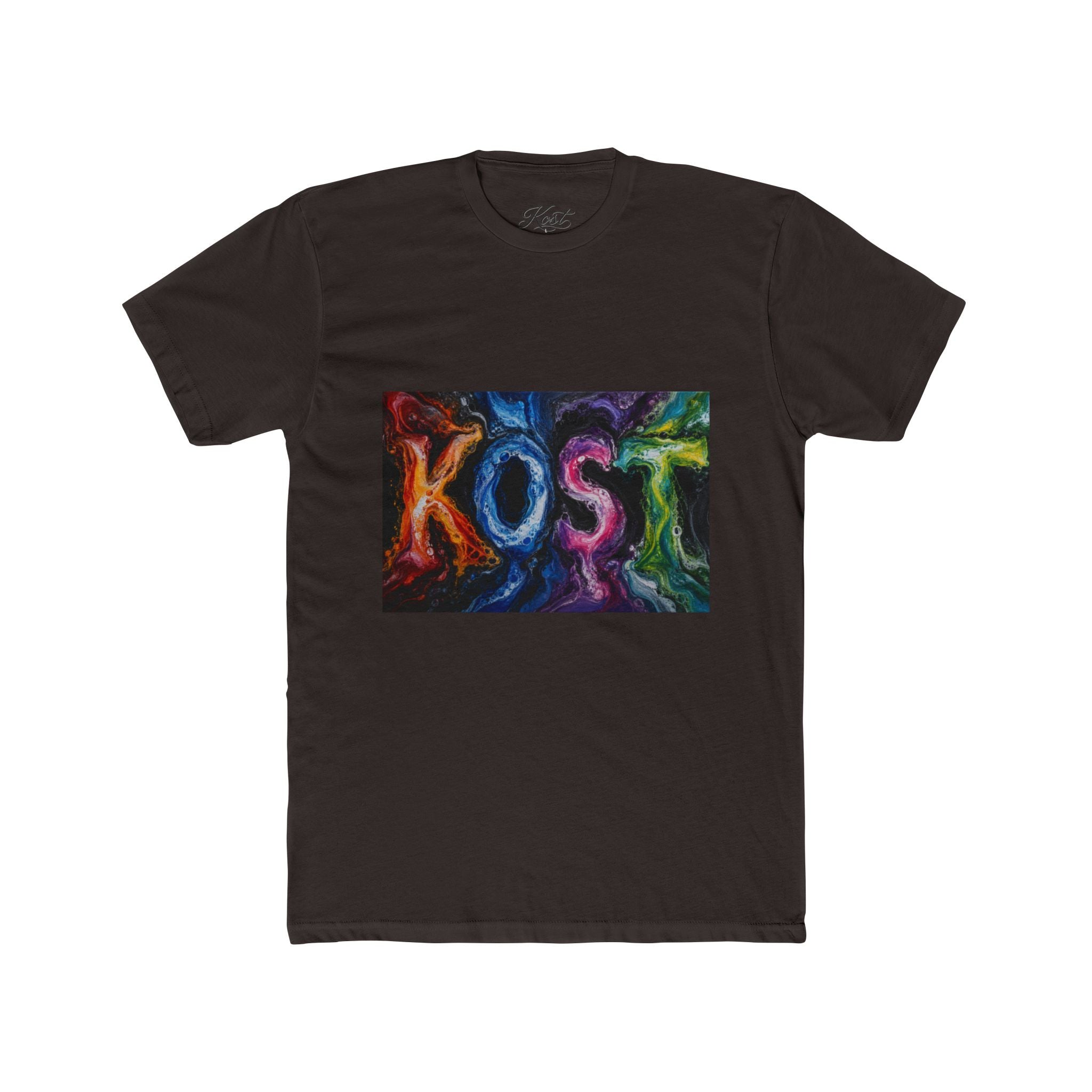 KOST Colorful Smoke Graphic Tee — Vibrant Abstract Lettering T-Shirt