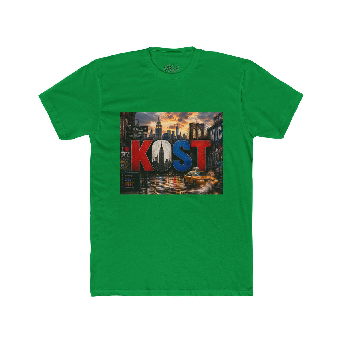 KOST Cityscape Graphic Tee — Red, White & Blue Urban Skyline T-Shirt