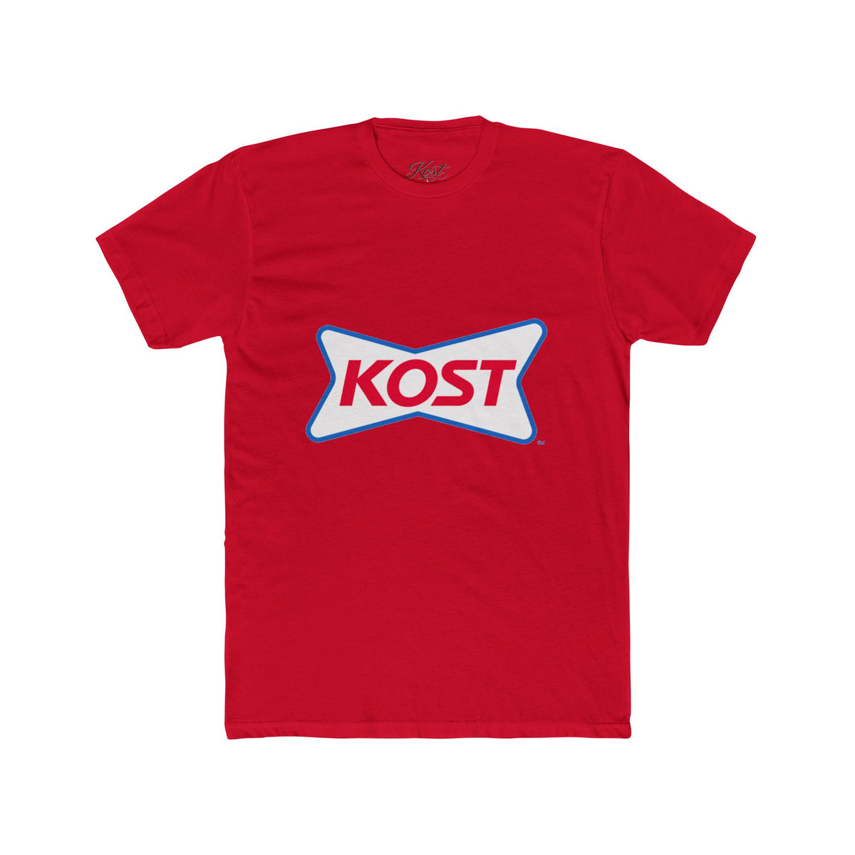 KOST Logo Tee — Retro Red & Blue Graphic T-Shirt