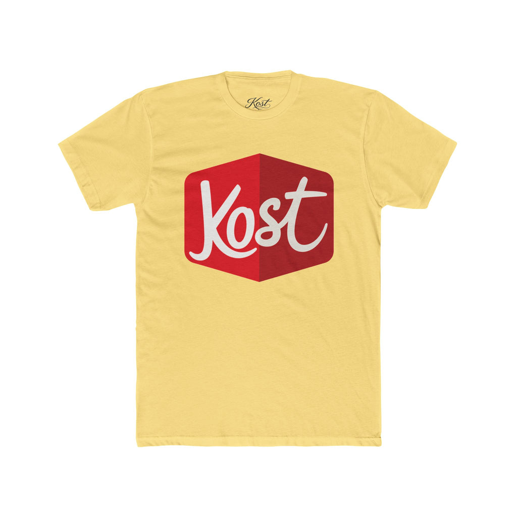 Kost Logo Tee — Retro Red Hexagon Graphic T-Shirt