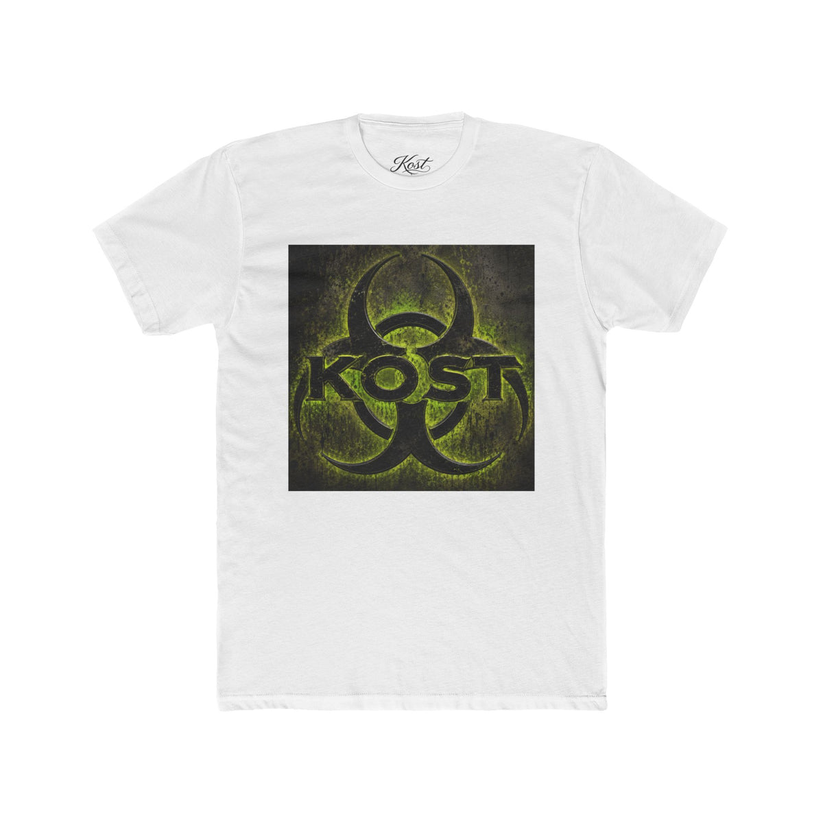 Biohazard KOST Graphic Tee — Distressed Neon Toxic Logo T-Shirt