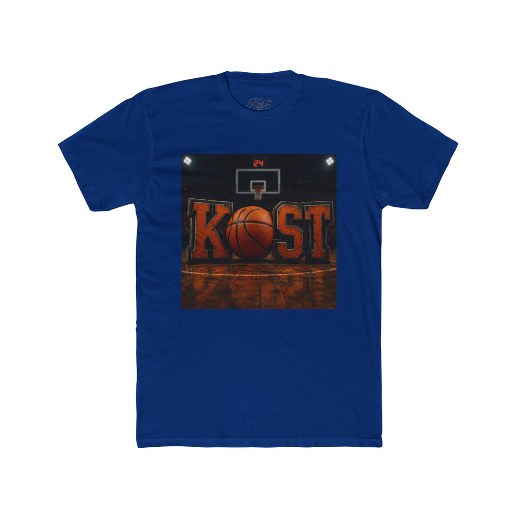 Basketball Court Graphic Tee — 'KOST' Logo with Basketball