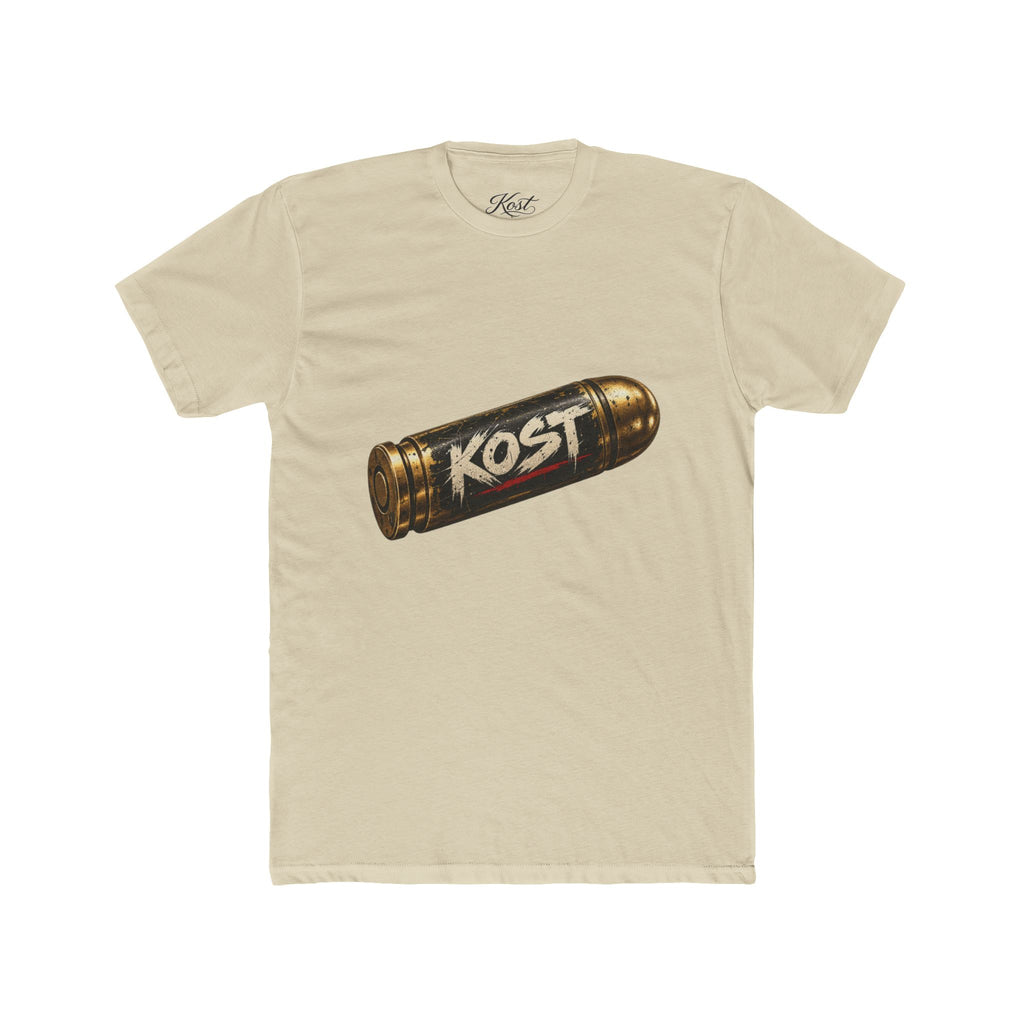 Bullet Logo T‑Shirt — "KOST" Vintage Brass Bullet Graphic