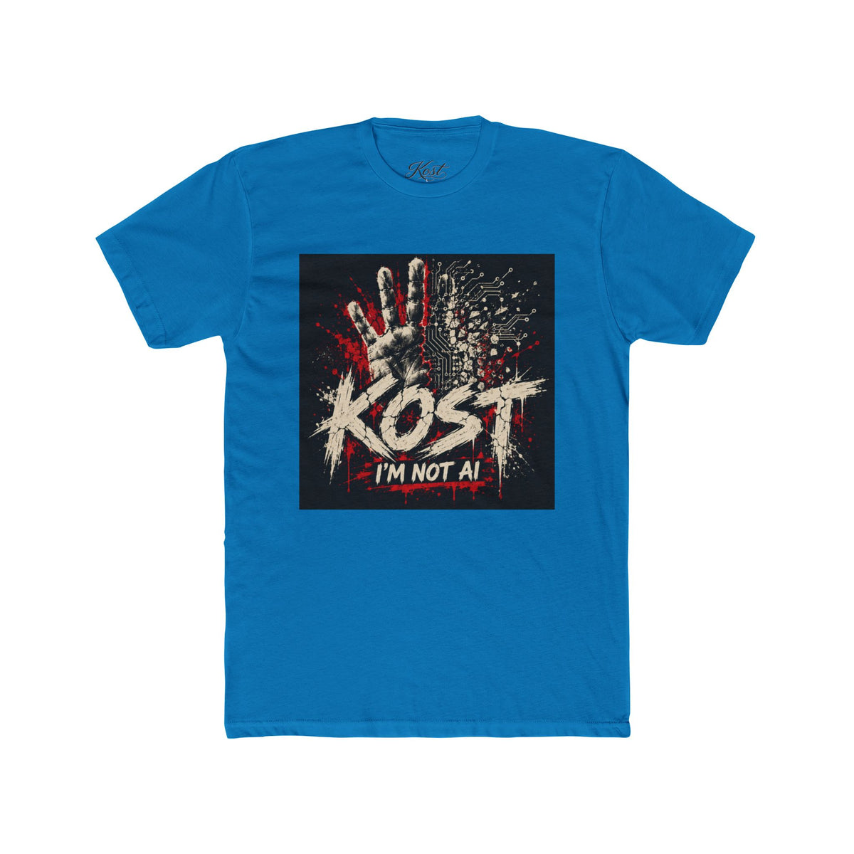 T-Shirt — KOST "I'm Not Al" Graphic Tee (Handprint Horror Design)