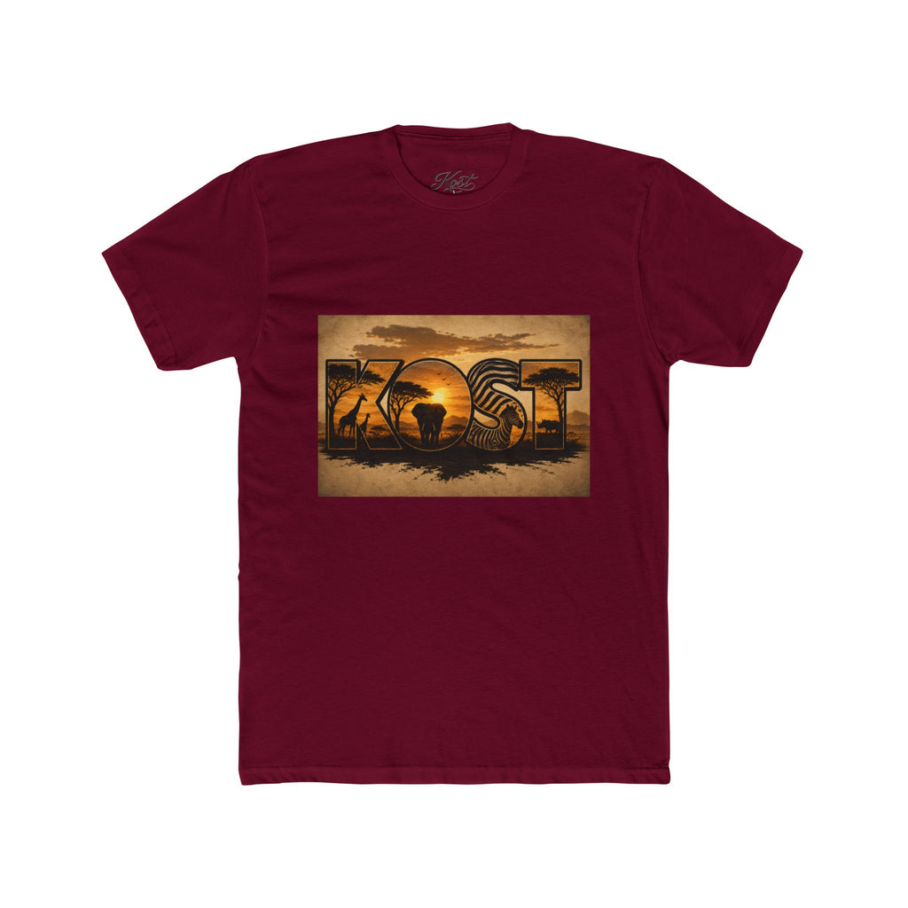 African Safari Sunset T-Shirt - Elephant & Acacia Silhouette Tee
