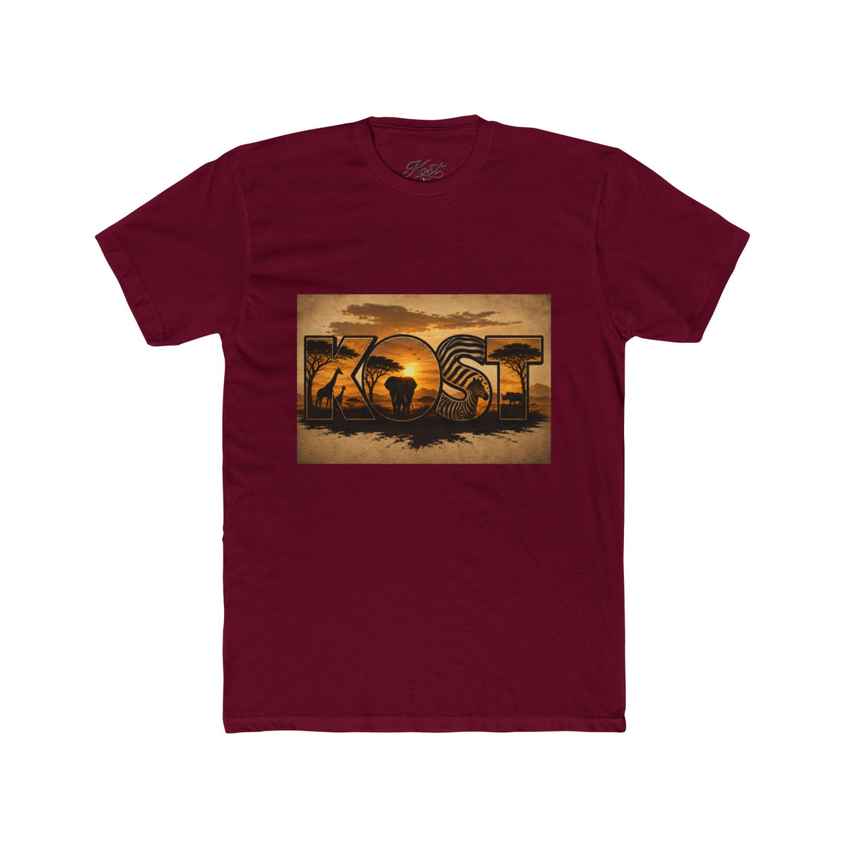 African Safari Sunset T-Shirt - Elephant & Acacia Silhouette Tee