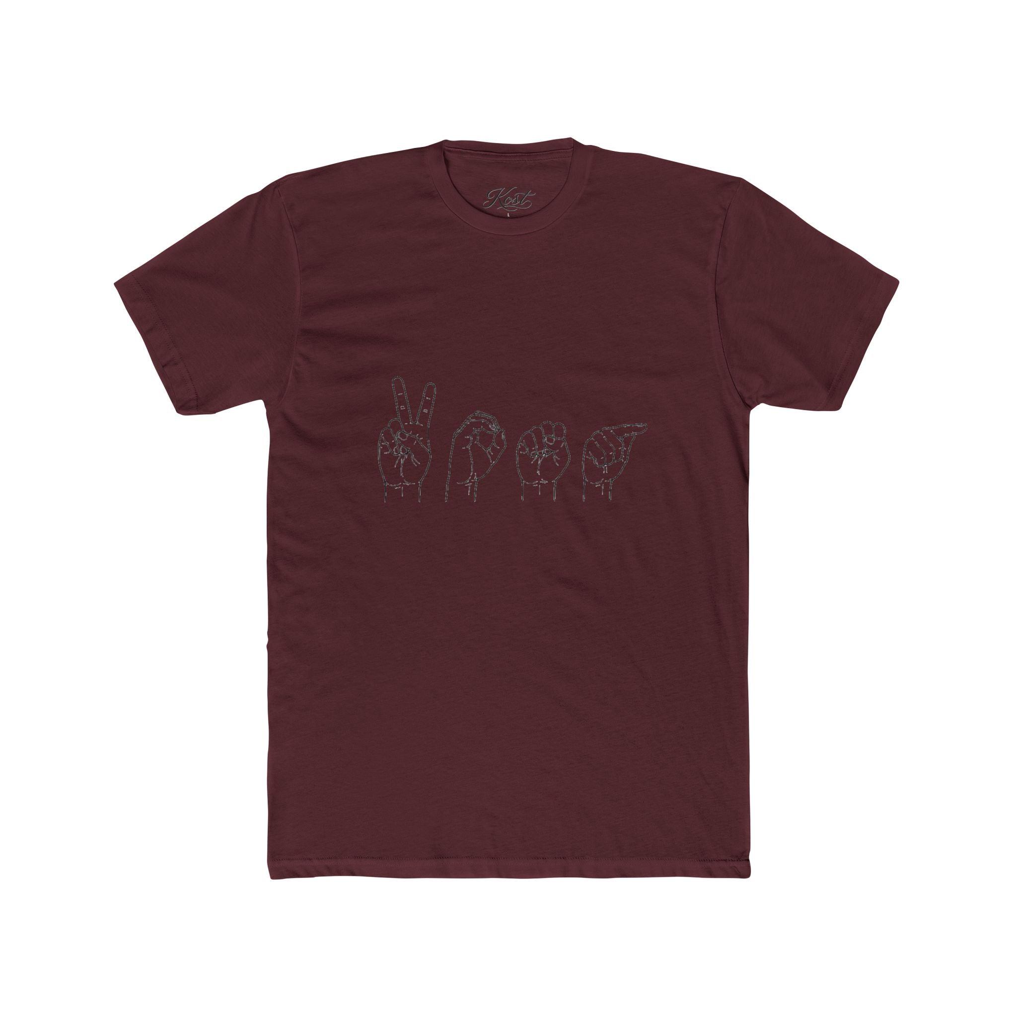 ASL Love Line Art Tee — "LOVE" Fingerspelling Cotton T‑Shirt