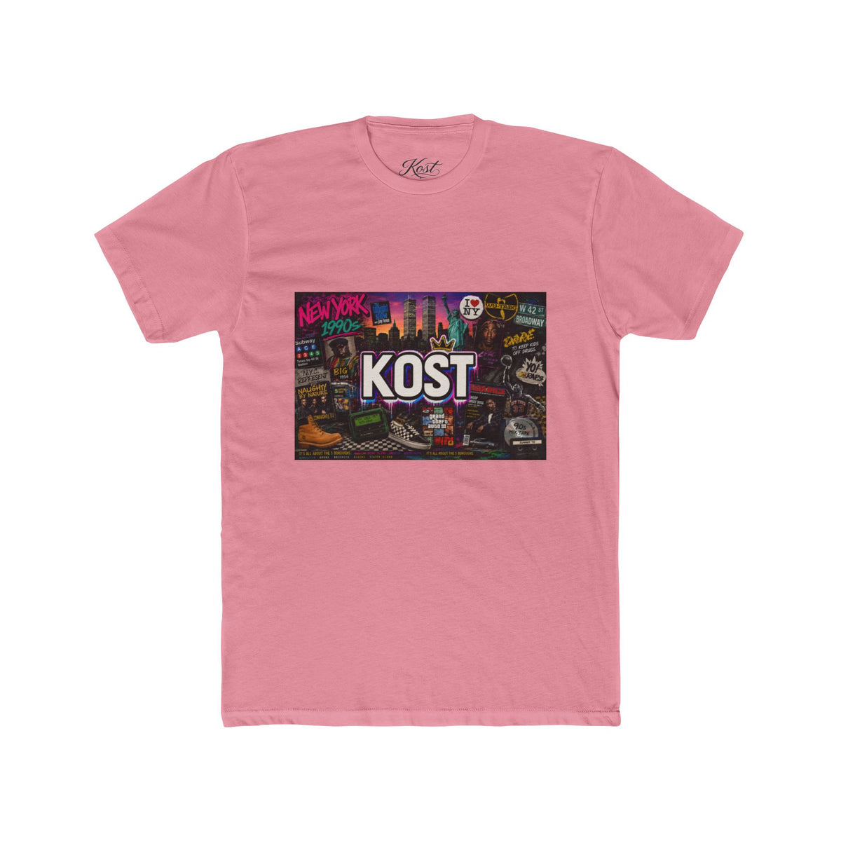 KOST Retro Cityscape Tee — New York Neon Graphic Crew Shirt