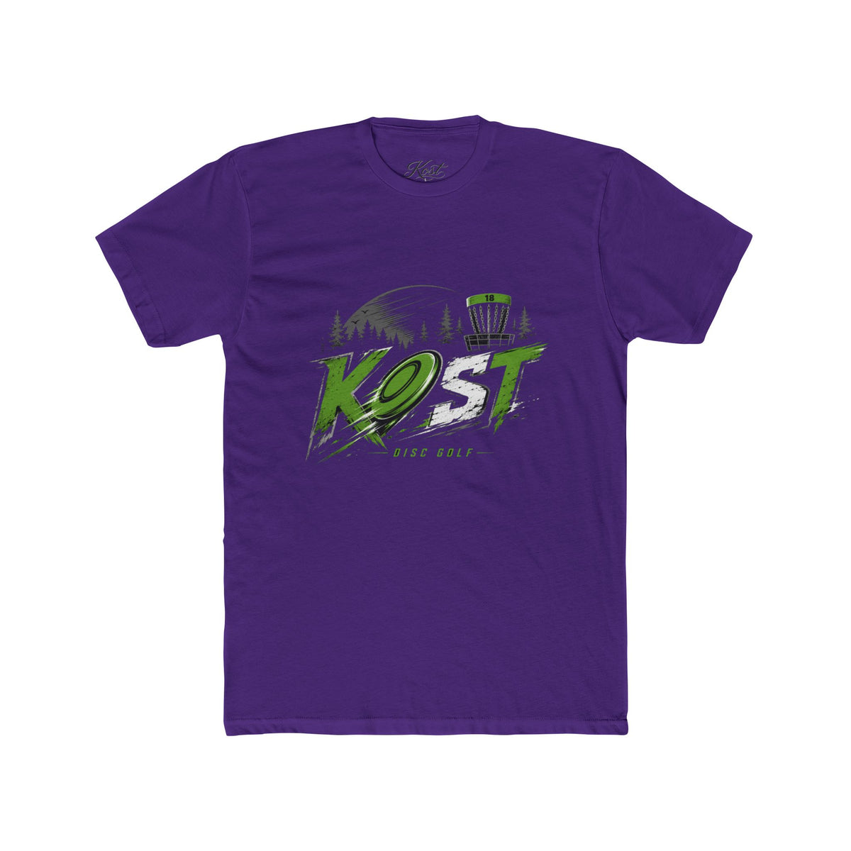 Disc Golf Tee — "K.O.T" Logo Shirt with Basket & Forest Graphic