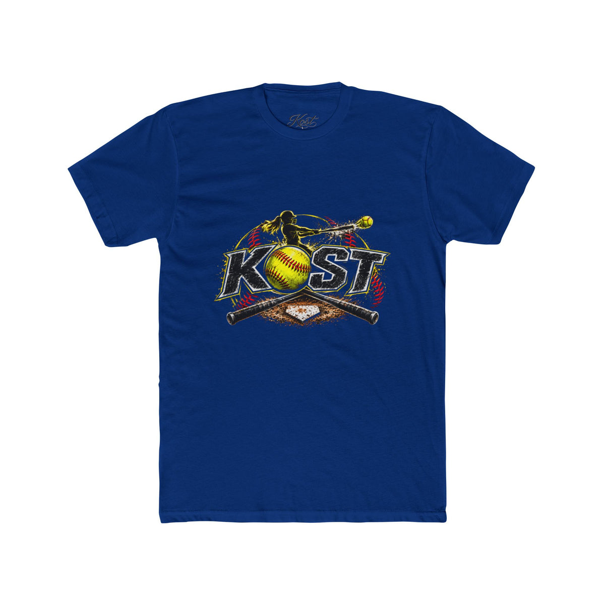 Softball Crossed Bats Tee — KOST Graphic Cotton Crew Shirt