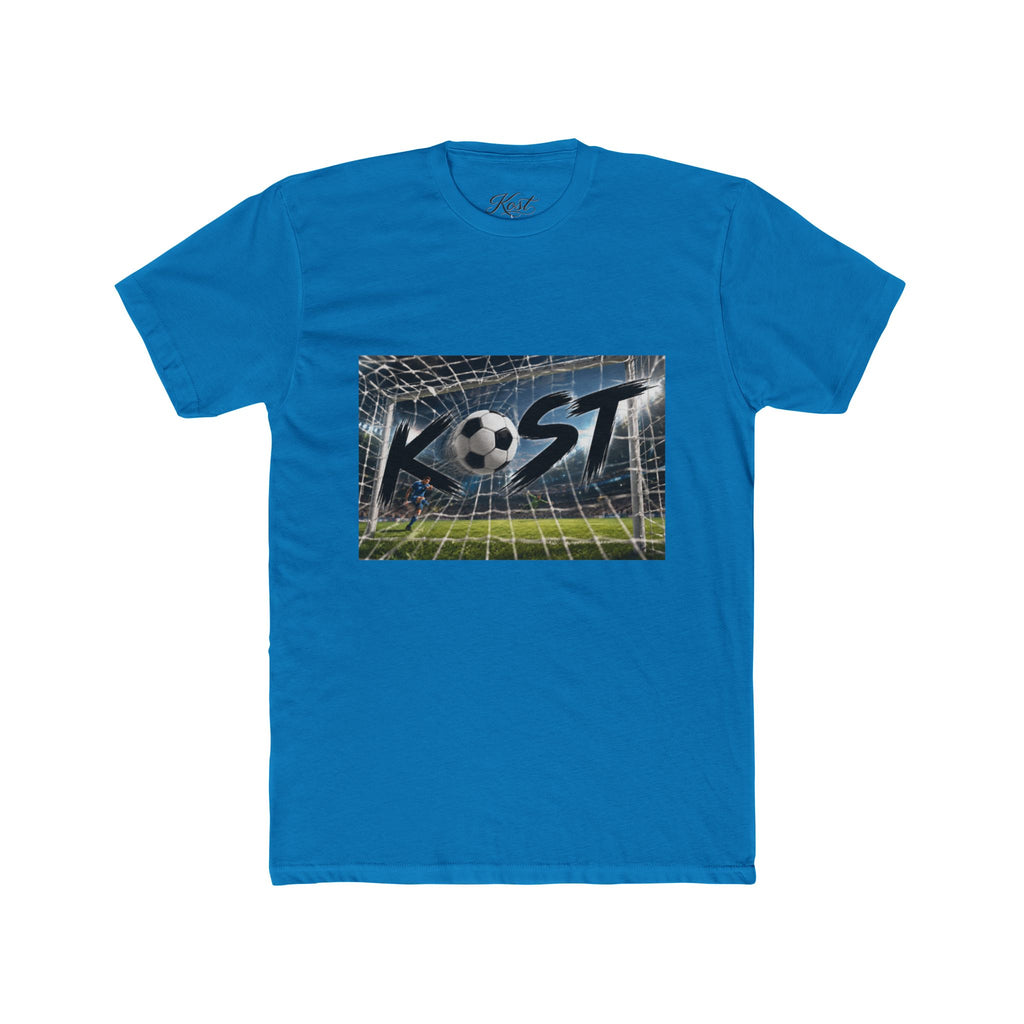 Soccer Goal Graphic Tee — “KOST” Ball in Net Cotton T‑Shirt