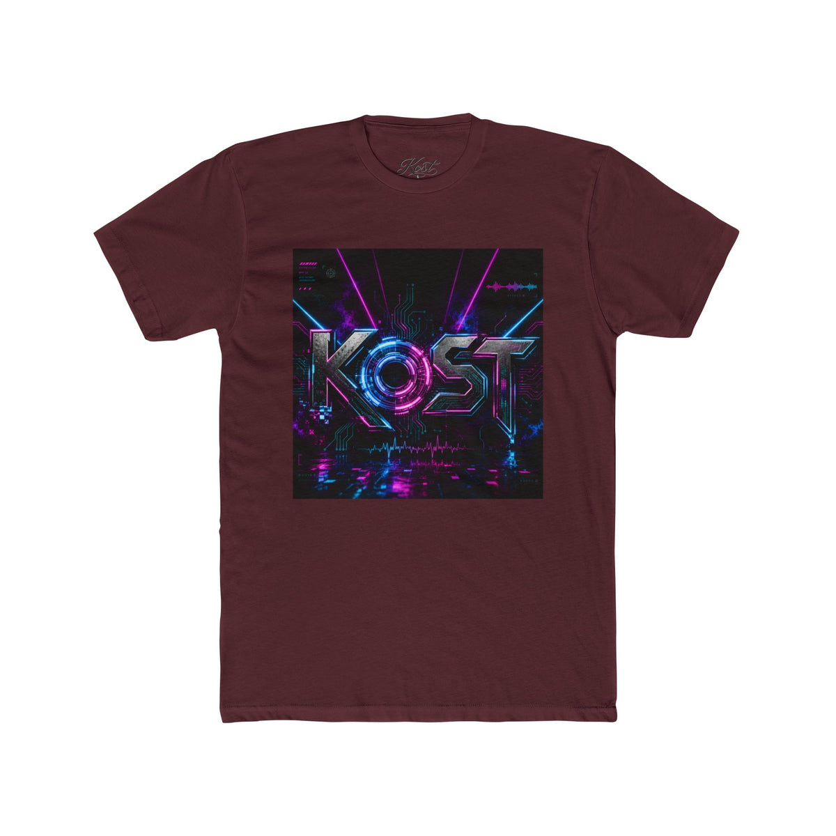 KOSY Neon Geometric Graphic T-Shirt