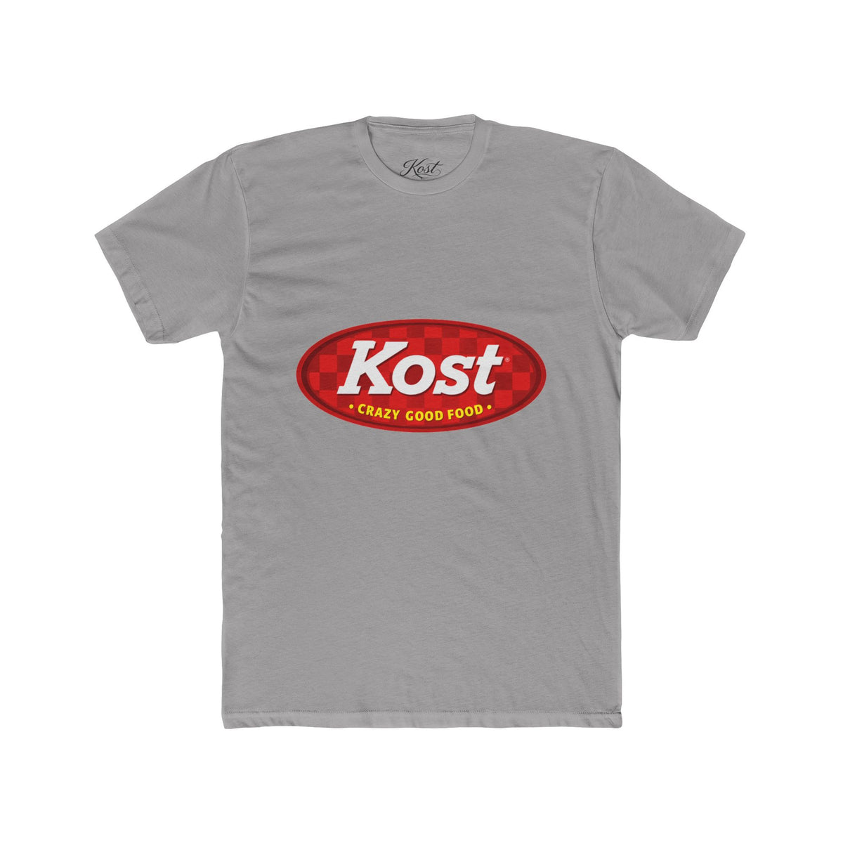 Kost Logo Tee — Vintage Red "Kost" Oval Graphic Cotton T-Shirt