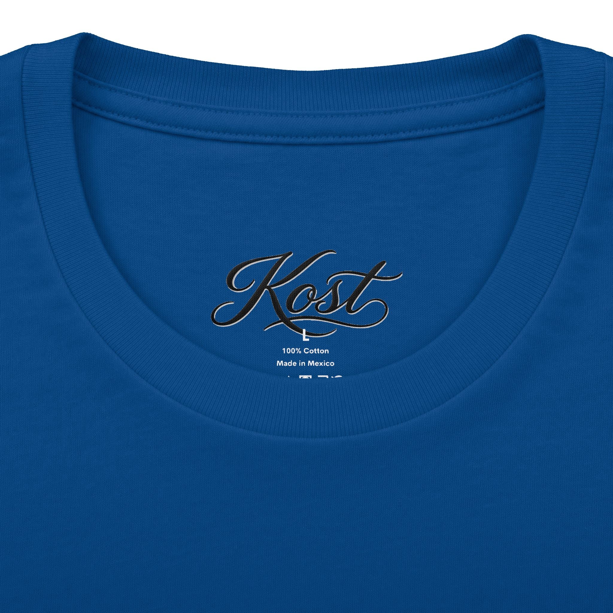 Kost Embroidered Logo Tee — Minimalist Cotton Crew T‑Shirt