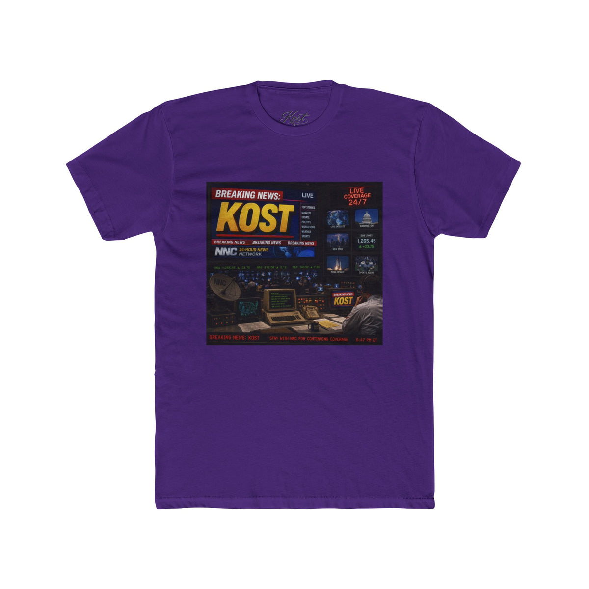 Breaking News KOST Radio Tee — Vintage Broadcast Studio Graphic T‑Shirt