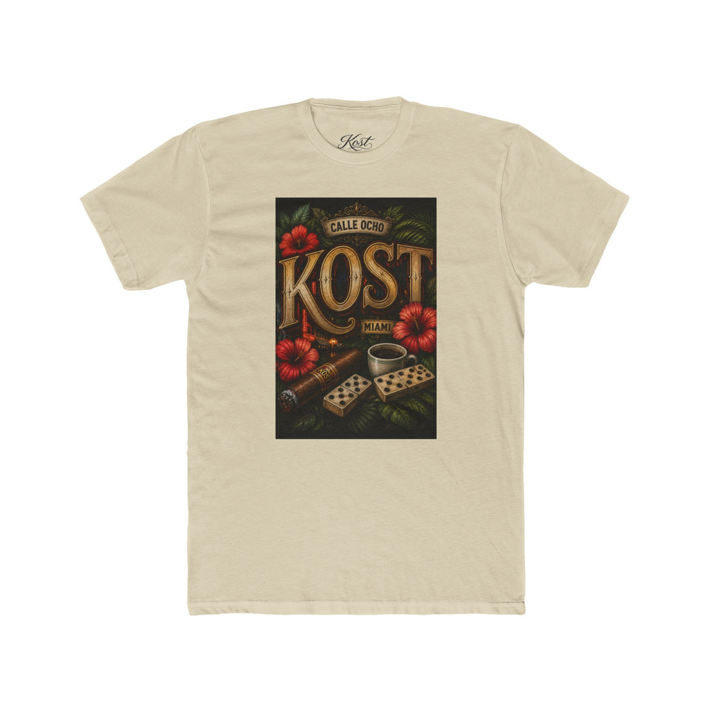 KOST Dice & Hibiscus Retro Tee — Vintage Gaming Floral Graphic T-Shirt
