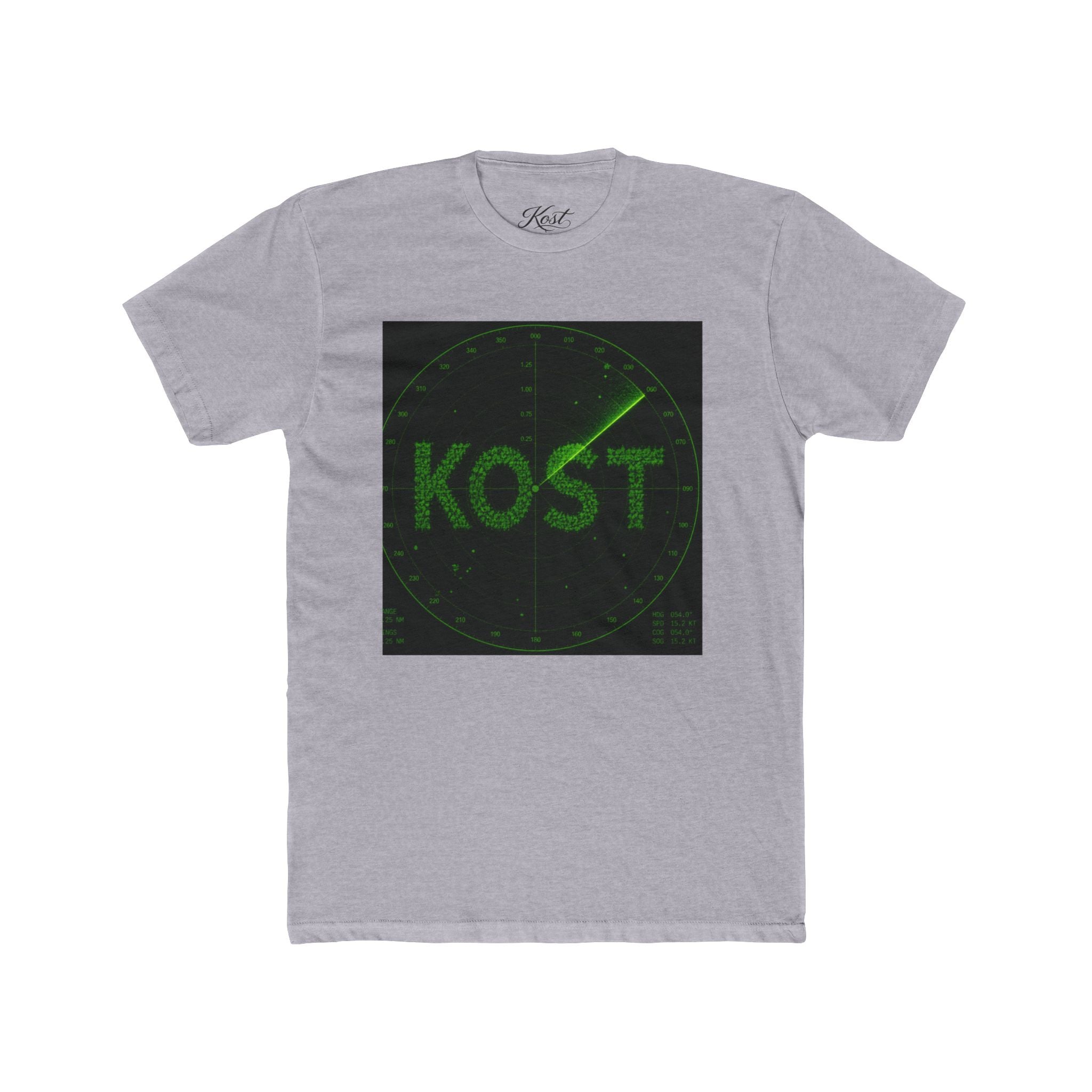 KOST Radar Graphic Tee — Retro Green Radar Logo T-Shirt