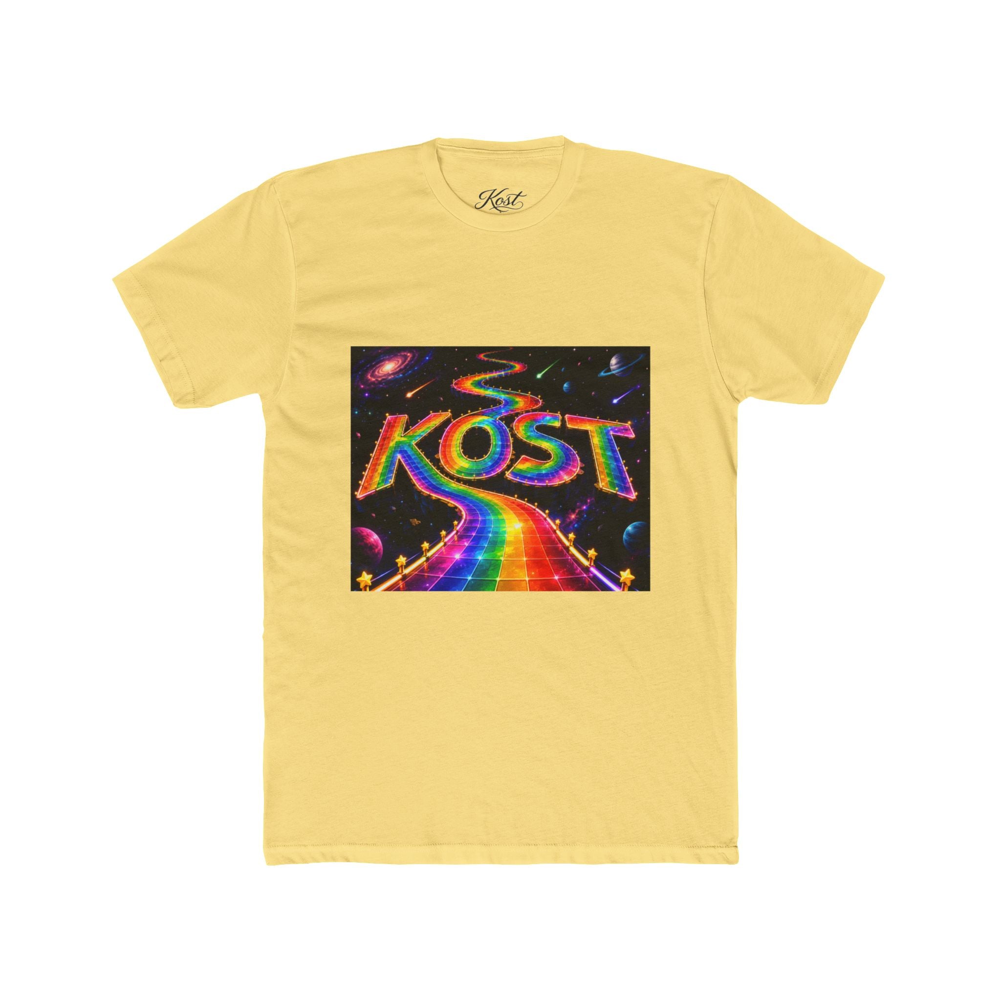KOST Rainbow Road T-Shirt — Psychedelic Retro Cosmic Graphic Tee