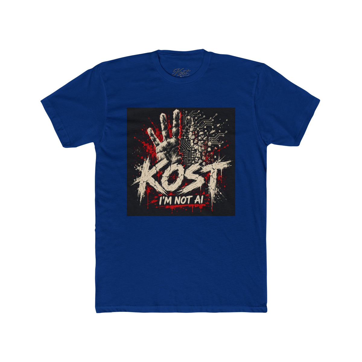 T-Shirt — KOST "I'm Not Al" Graphic Tee (Handprint Horror Design)