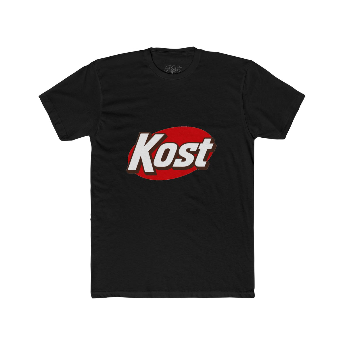Kost Logo Tee — Retro Red Oval Graphic Cotton T‑Shirt