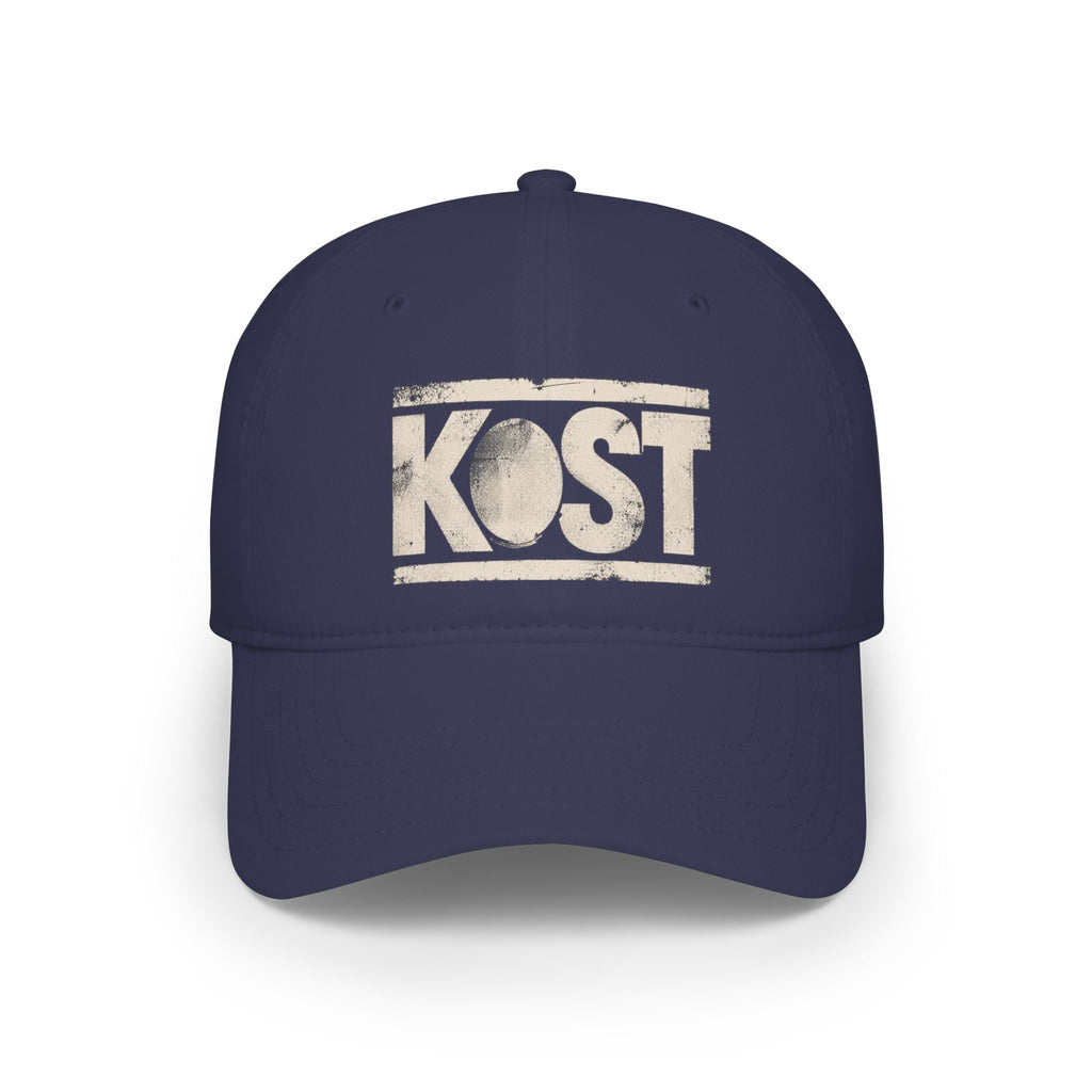 KOST Vintage Logo Baseball Cap — Distressed Red Low Profile Hat