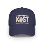 KOST Vintage Logo Baseball Cap — Distressed Red Low Profile Hat