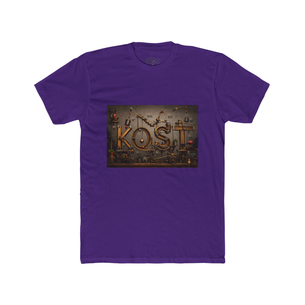 Retro Industrial 'KOST' Graphic Tee — Vintage Steampunk Lettering Shirt