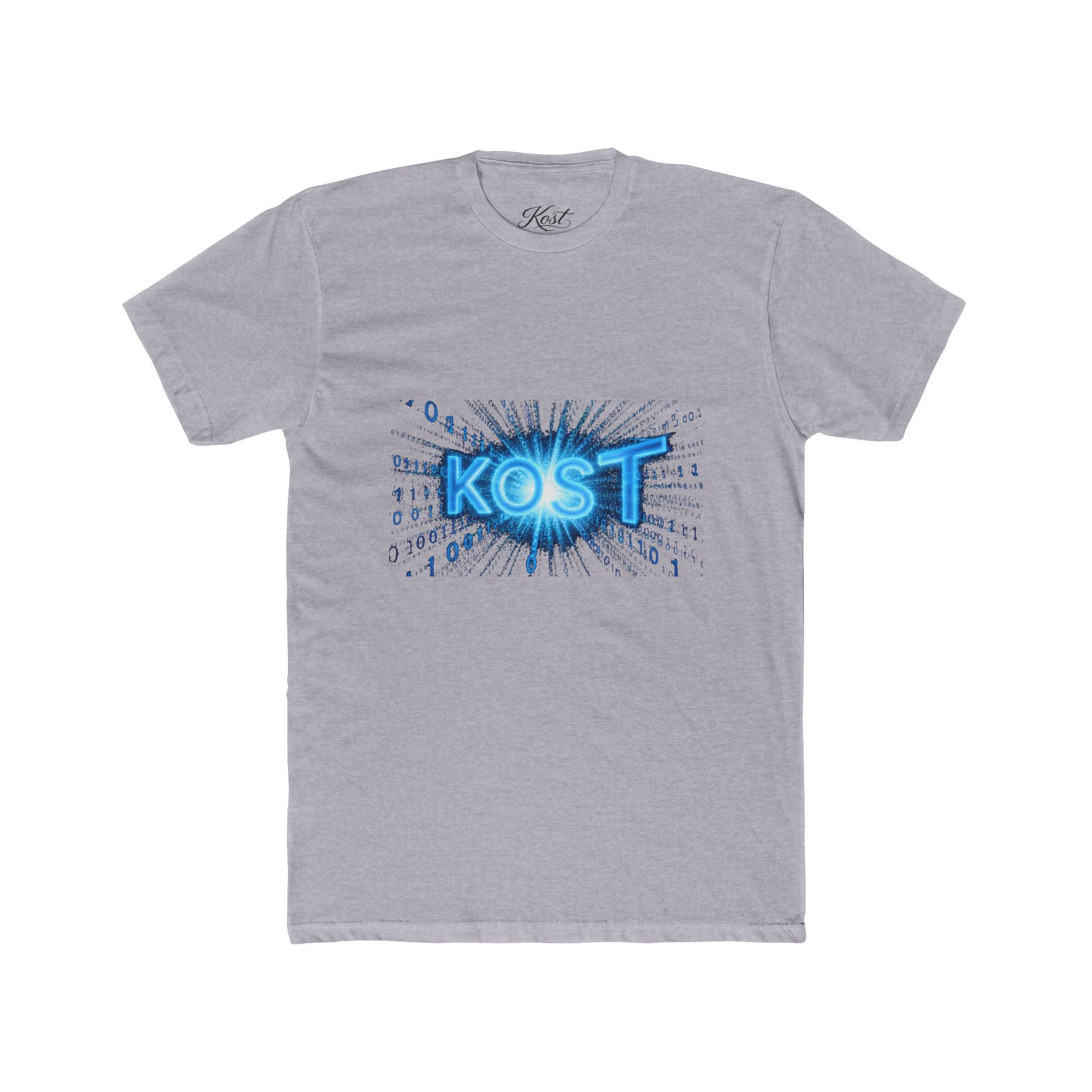 KOST Blue Burst Graphic Tee — Retro Tech Logo T-Shirt