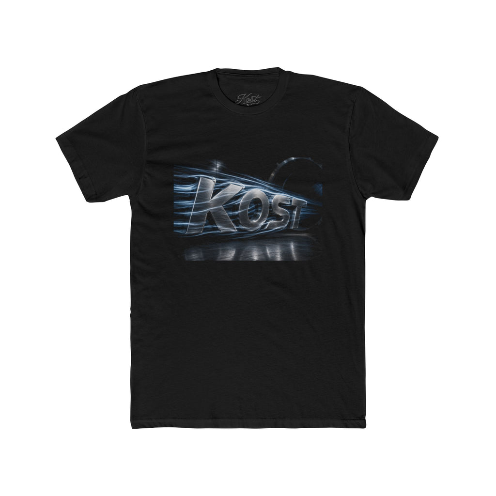 Abstract Brushstroke 'KOSI' Graphic Tee — Artistic Monochrome Crew Shirt