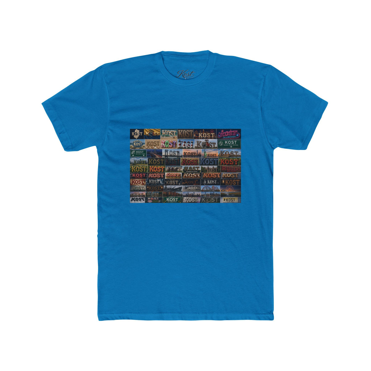 Vintage License Plate Collage Tee — Retro Road Trip Graphic T-Shirt