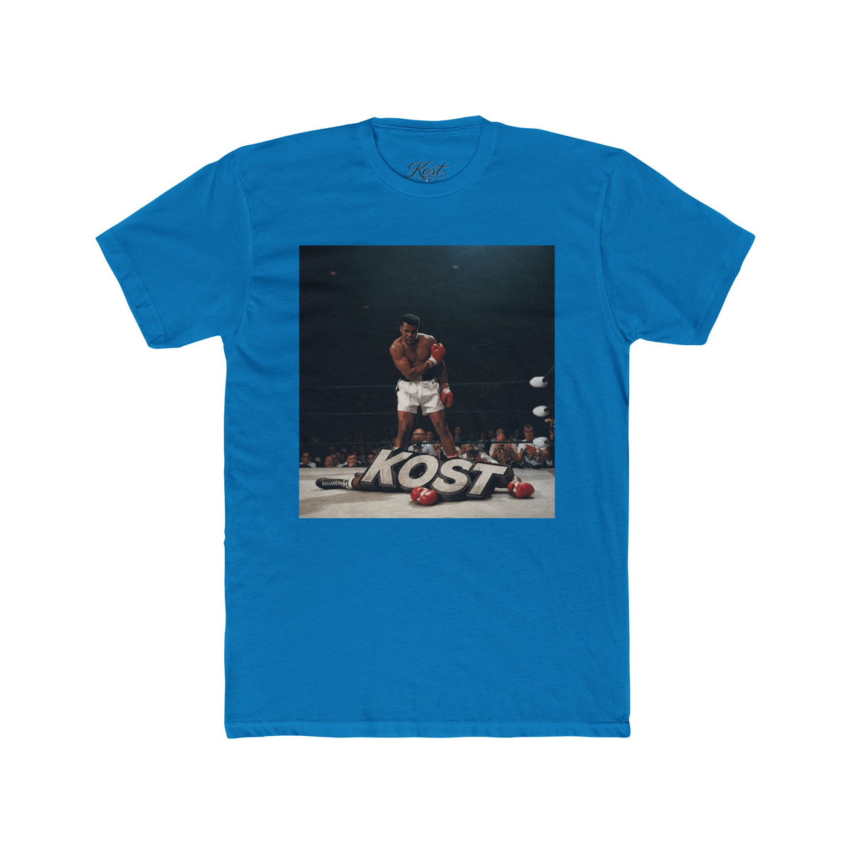 Boxing Champion Photo Tee — "KOST" Graphic Cotton T-Shirt
