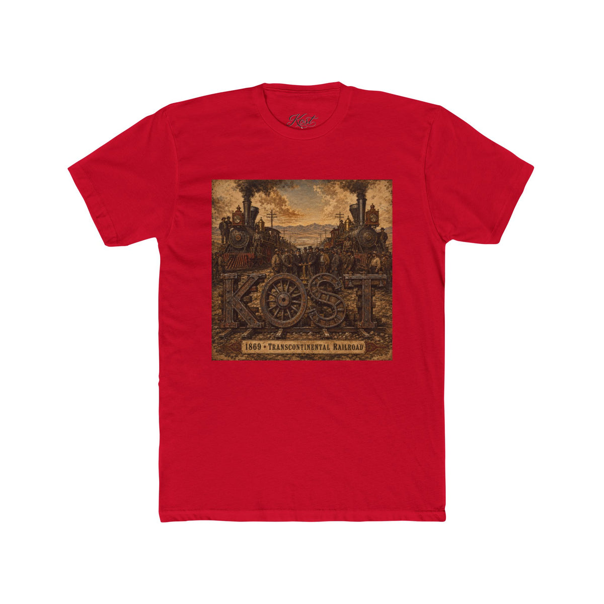 Vintage Rustic 'KOST' Graphic Tee — Industrial Steampunk Art Shirt