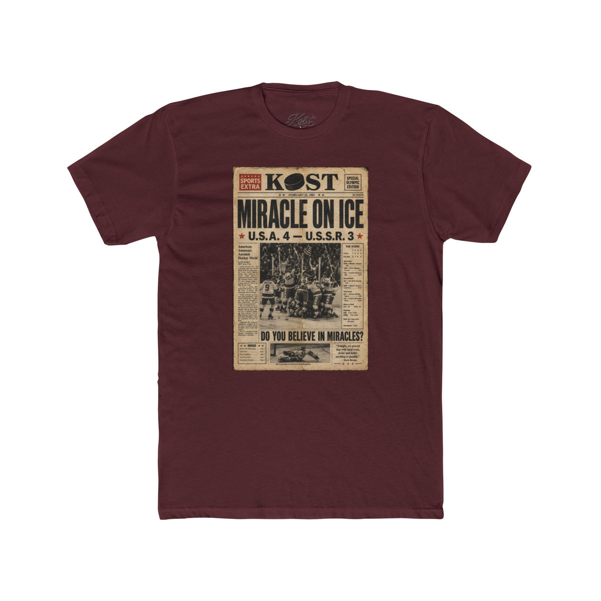 Miracle on Ice Vintage Newspaper T‑Shirt